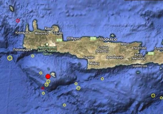 Σεισμός 3,1 Ρίχτερ δυτικά της Γαύδου