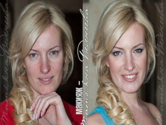 Γυναίκες με και χωρίς μακιγιάζ (pics)
