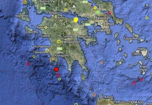 Σεισμός 3,5 Ρίχτερ νότια της Καλαμάτας