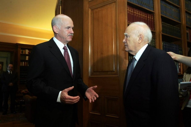 Συνάντηση Γ. Παπανδρέου με τον Κ. Παπούλια