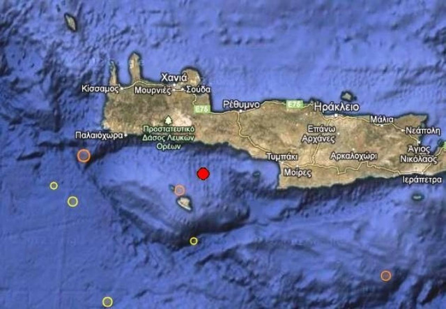 Σεισμός 3,4 Ρίχτερ νότια των Σφακίων