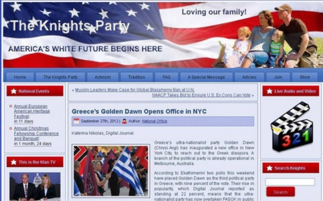 Χρυσή Αυγή: Η Κου Κλουξ Κλαν μας αναγνωρίζει ως ομόαιμο κόμμα