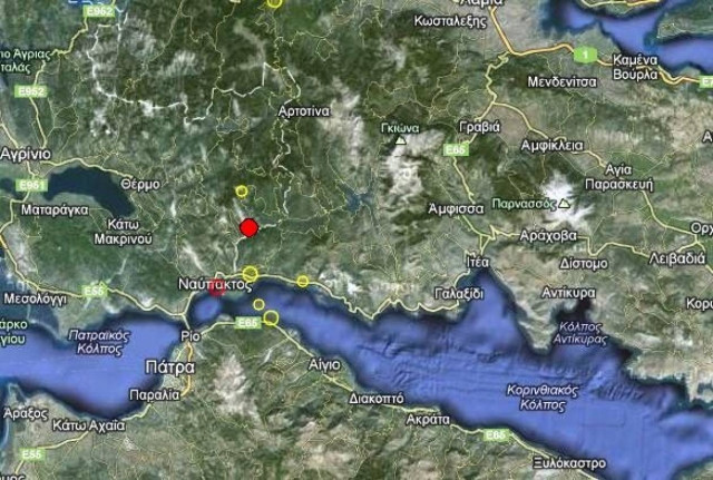 Σεισμός 3,4 Ρίχτερ βόρεια της Ναυπάκτου