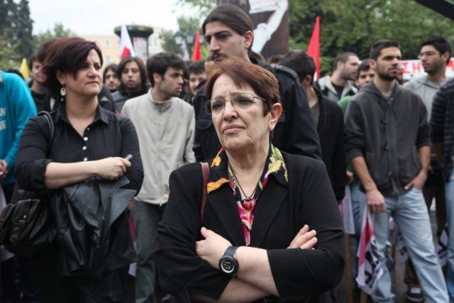 Στη συγκέντρωση του ΠΑΜΕ η Α. Παπαρήγα
