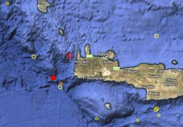 Νέος σεισμός 3,5 Ρίχτερ δυτικά της Κρήτης