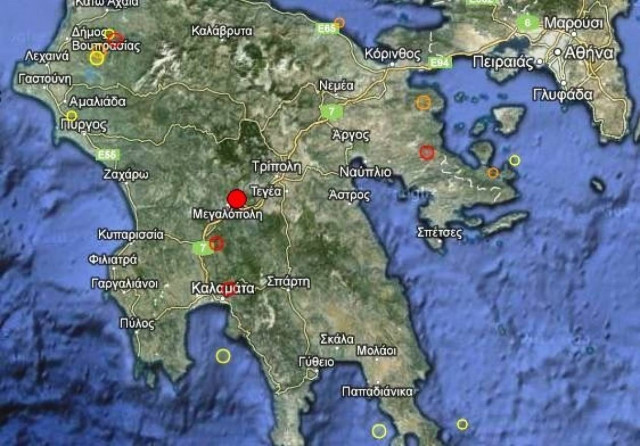 Σεισμός 3,5 Ρίχτερ στην κεντρική Πελοπόννησο