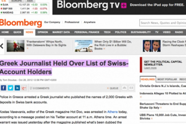 Tί έγραψε ο Bloomberg για τη σύλληψη του Κ. Βαξεβάνη
