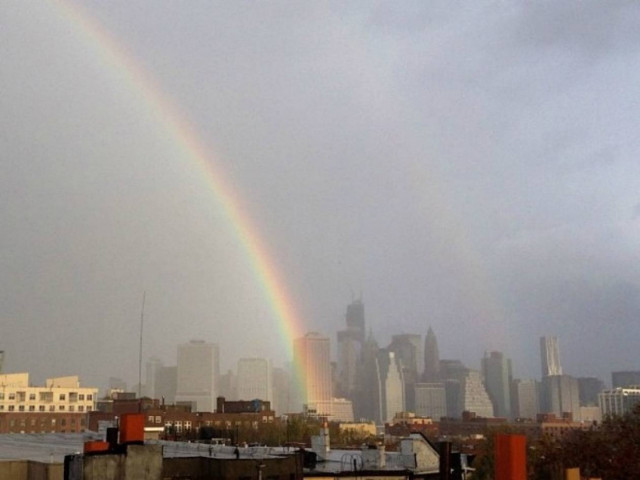 Τυφώνας Σάντι: Το ουράνιο τόξο πάνω από τη Νέα Υόρκη