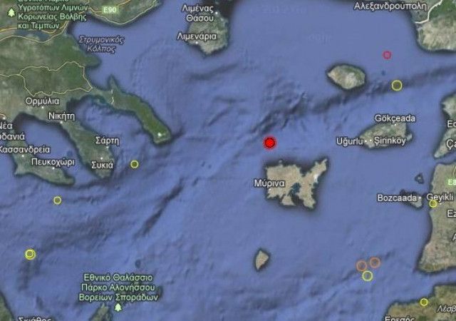 Σεισμός 3,8 Ρίχτερ βόρεια της Λήμνου