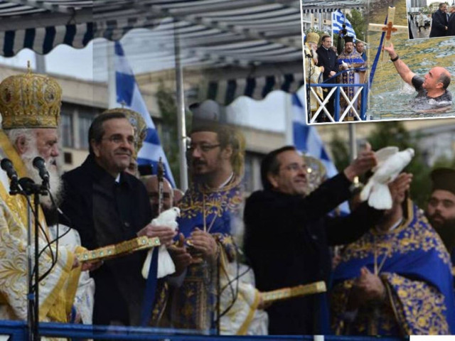 Τα λαμπρότερα Θεοφάνεια στον Πειραιά με Σαμαρά, Μιχαλολιάκο, Ιερώνυμο