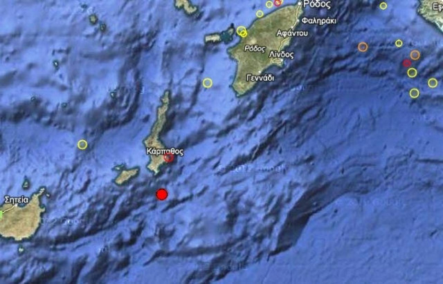 Σεισμός 4,4 Ρίχτερ στην Κάρπαθο