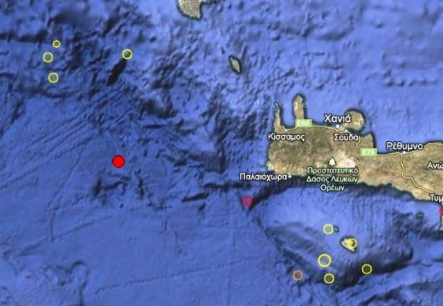 Σεισμός 3,8 Ρίχτερ δυτικά της Κρήτης