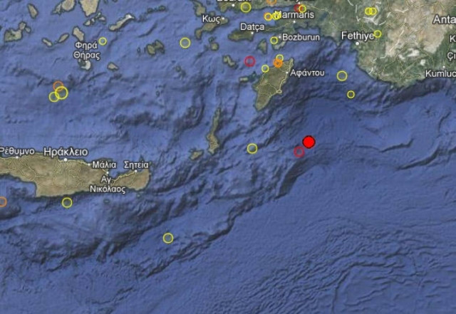 Σεισμός 3,7 Ρίχτερ νότια της Ρόδου