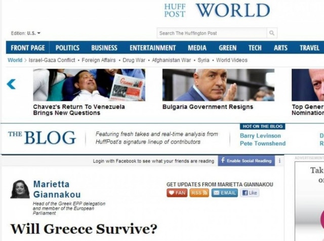 Αρθρογράφος στην Huffington Post η Μαριέττα Γιαννάκου!