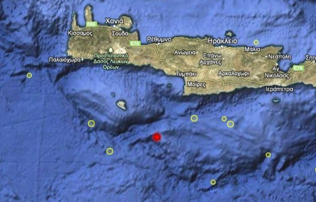 Σεισμός 4,1 Ρίχτερ νότια της Κρήτης