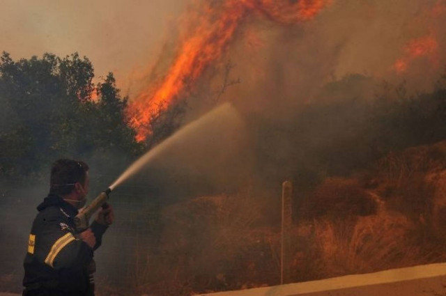 Ηράκλειο: Στάχτη δεκάδες στρέμματα στο Μάραθο