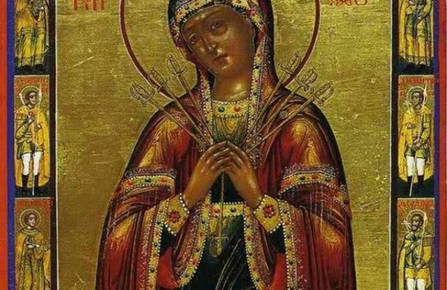 Η θαυματουργή εικόνα της Παναγίας με τα επτά σπαθιά