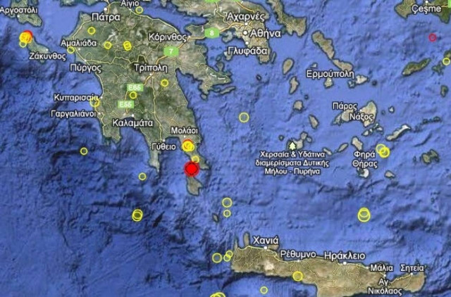 Σεισμός 4,9 Ρίχτερ στα Κύθηρα