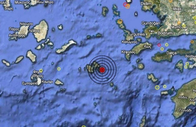 Σεισμός 3,8 Ρίχτερ ανατολικά της Αστυπάλαιας