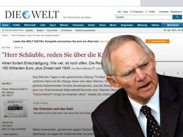 «Κύριε Σόιμπλε μιλήστε για τα χρέη του πολέμου στην Ελλάδα»