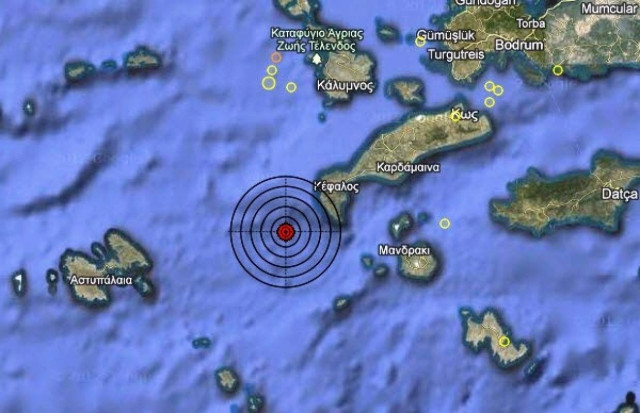 Σεισμός 3,4 Ρίχτερ δυτικά της Κω