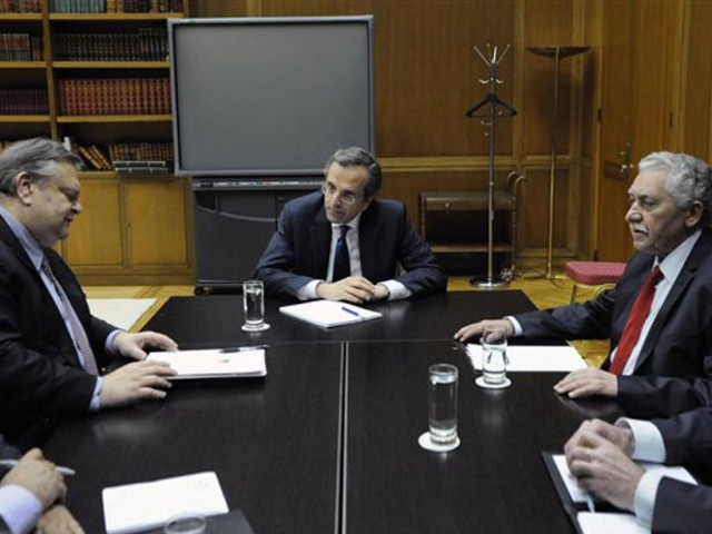 Σαμαράς:Βάζετε θέμα εμπιστοσύνης στην κυβέρνηση;Βενιζέλος-Κουβέλης:ΟΧΙ