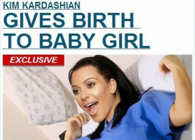 Είναι γεγονός: Γέννησε η Kim (photo)!
