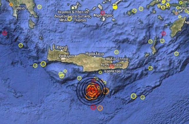 Συνεχίζεται η σεισμική ακολουθία νότια της Κρήτης