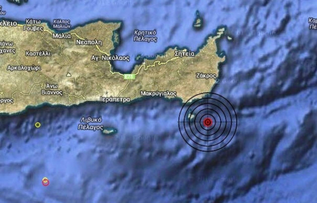 Σεισμός 3,6 Ρίχτερ στην ανατολική Κρήτη