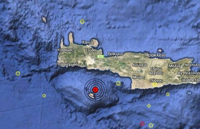 Σεισμός 3,4 Ρίχτερ βόρεια της Γαύδου