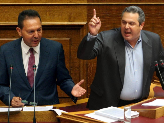 Ένταση στη Βουλή μεταξύ Στουρνάρα – Καμμένου