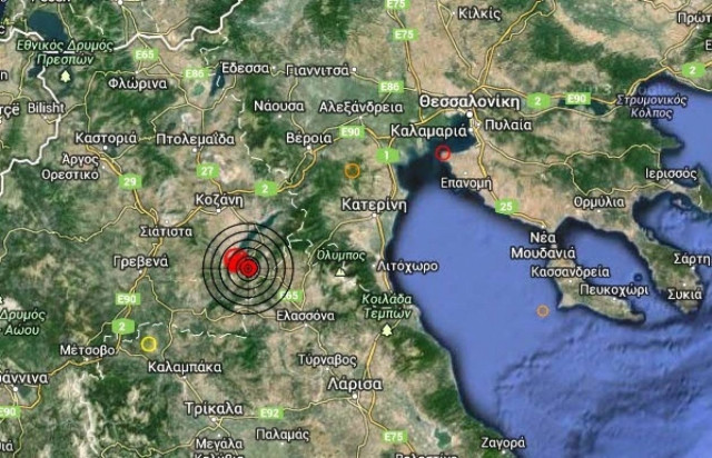 Σεισμός 3,3 Ρίχτερ νότια της Κοζάνης