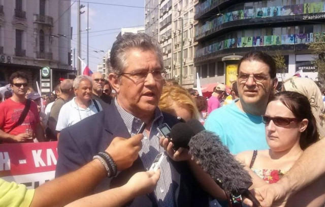 Ο Δ. Κουτσούμας στην απεργιακή συγκέντρωση του ΠΑΜΕ