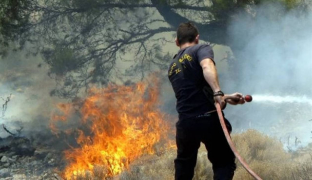 Πυρκαγιά στο Μαρκόπουλο Αττικής