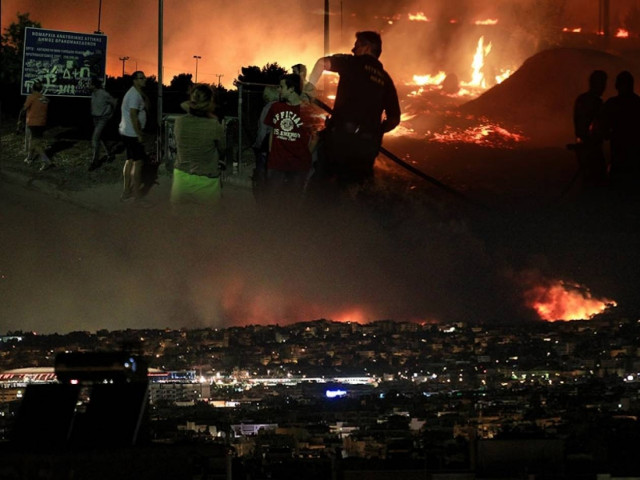 Πύρινη κόλαση στη Βαρυμπόμπη