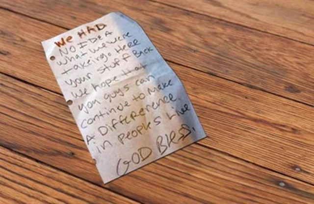 Συγκλονιστικό σημείωμα ληστών μία μέρα μετά τη διάρρηξη