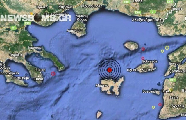 Σεισμός 3,1 Ρίχτερ βόρεια της Λήμνου