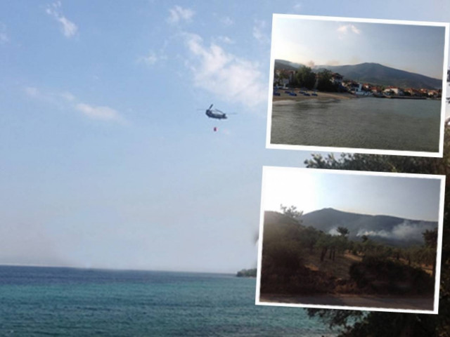 Βίντεο: Μάχη με τη φωτιά στη Θάσο