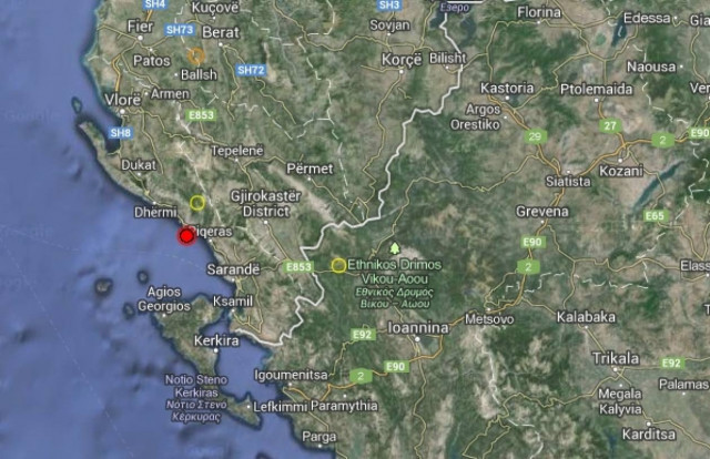 Σεισμός 3,6 Ρίχτερ βόρεια της Κέρκυρας
