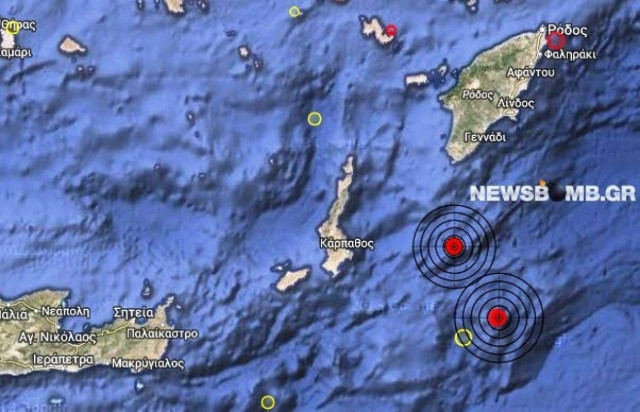 Σεισμοί 3,8 και 3,5 Ρίχτερ στα Δωδεκάνησα