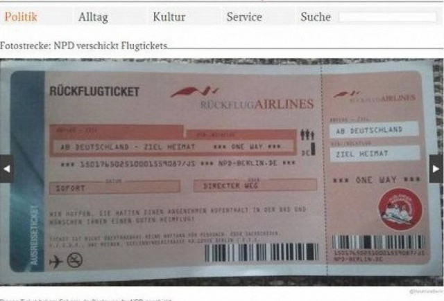 Γερμανοί ακροδεξιοί έστειλαν σε μετανάστες εισιτήρια για να φύγουν