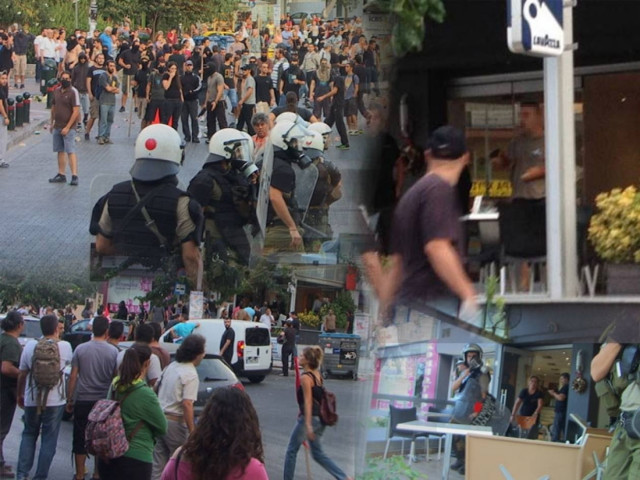 Αστυνομικός με πολιτικά δέχθηκε επίθεση και πυροβόλησε στον αέρα (vid)