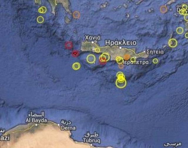 Σεισμός ανοιχτά της Κρήτης