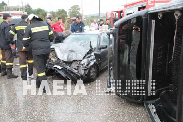 Πύργος: Πέντε τραυματίες σε τροχαίο (pics)