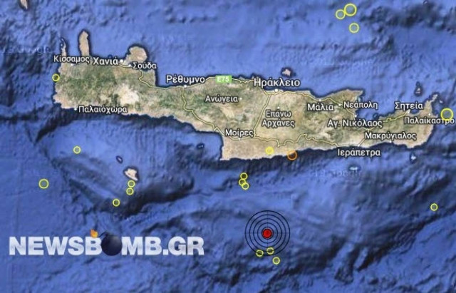 Σεισμός 3,1 Ρίχτερ νότια της Κρήτης