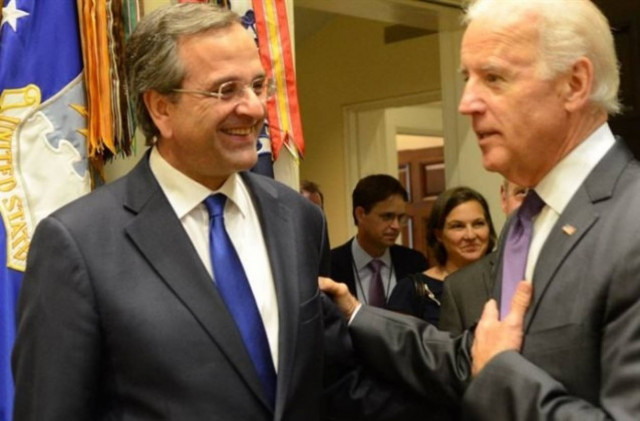 Οικονομία-επενδύσεις-ενέργεια και Κυπριακό συζήτησαν Σαμαράς-Μπάιντεν