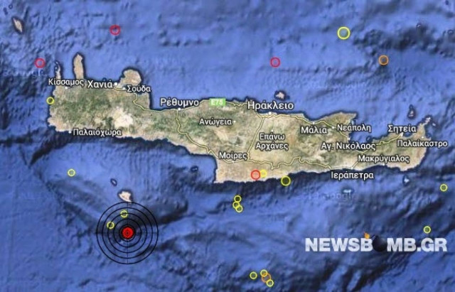 Σεισμός 3,2 Ρίχτερ νότια της Γαύδου