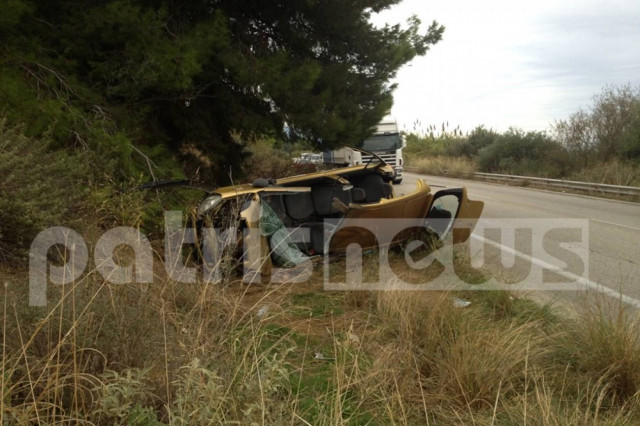 Ηλεία: Τροχαίο με τρεις τραυματίες στην ΕΟ Πύργου-Κυπαρισσίας