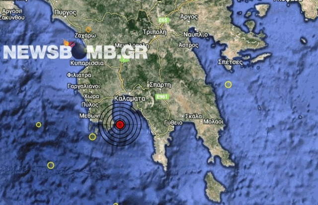 Σεισμός 3,3 Ρίχτερ νότια της Καλαμάτας