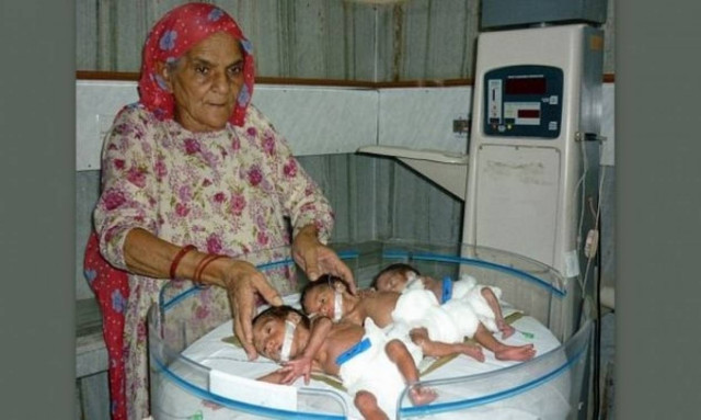 66χρονη γυναίκα στην Ινδία γέννησε τρίδυμα!